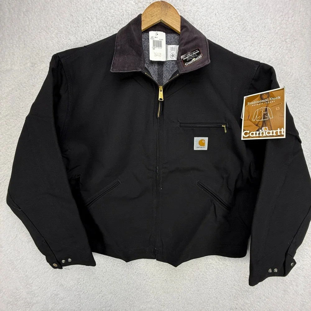 Carhartt Detroit Jacket Blanket Lined Mens 50 2XL J01 BLK Black NWT NOS